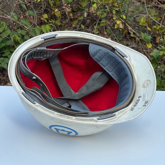 Vintage Ma Bell Telephone Lineman Hard Hat Helmet Hat Winter Rib Knit Lining - Picture 9 of 15